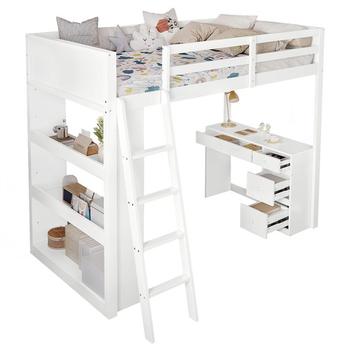 Single pinewood loft cabin - cabin, bed
