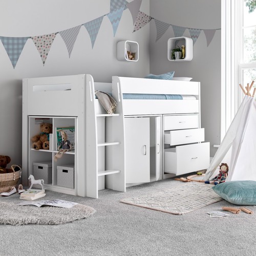 Lacy white storage mid sleeper - storage,