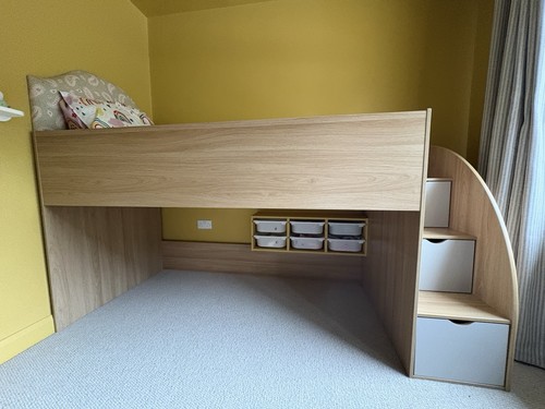 Oak mid sleeper - bed, +