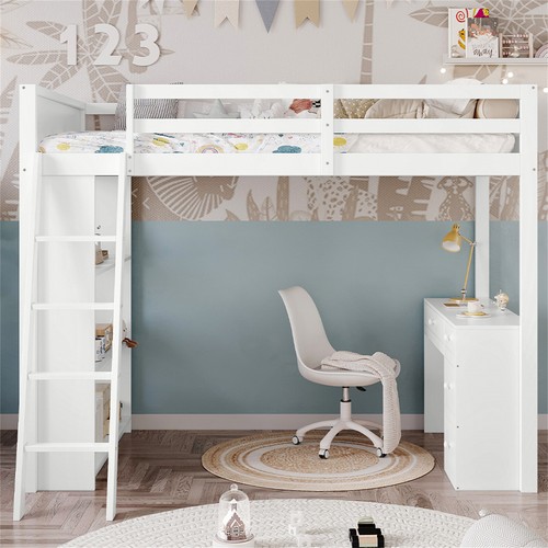 Single pine wood loft - single, bed