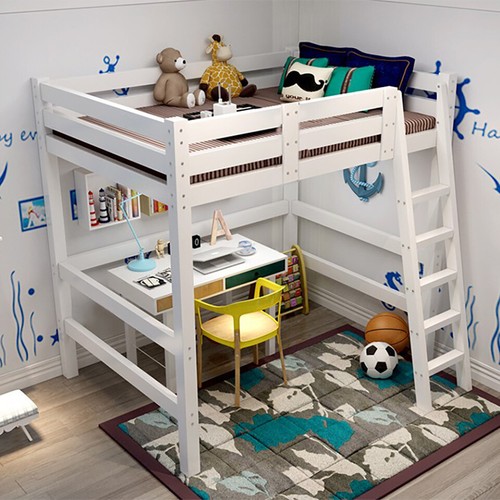 Single high sleeper bed wooden - single,